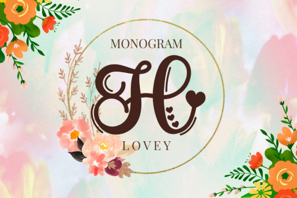 Lovey Monogram Font: Elegant Handwritten Style for Projects