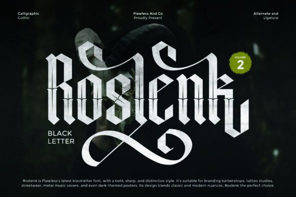 Roslenk Volume 2 Font: A Bold Gothic Statement