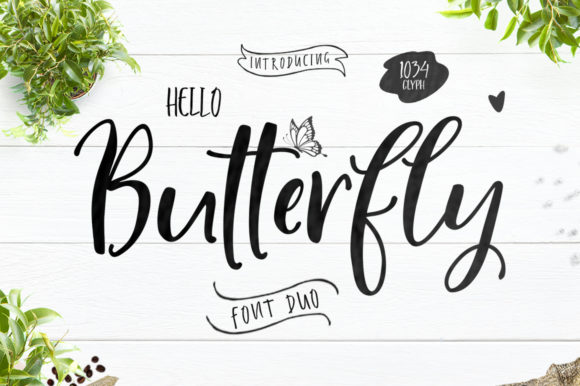 The Whimsical Charm of Hello Butterfly Duo Font